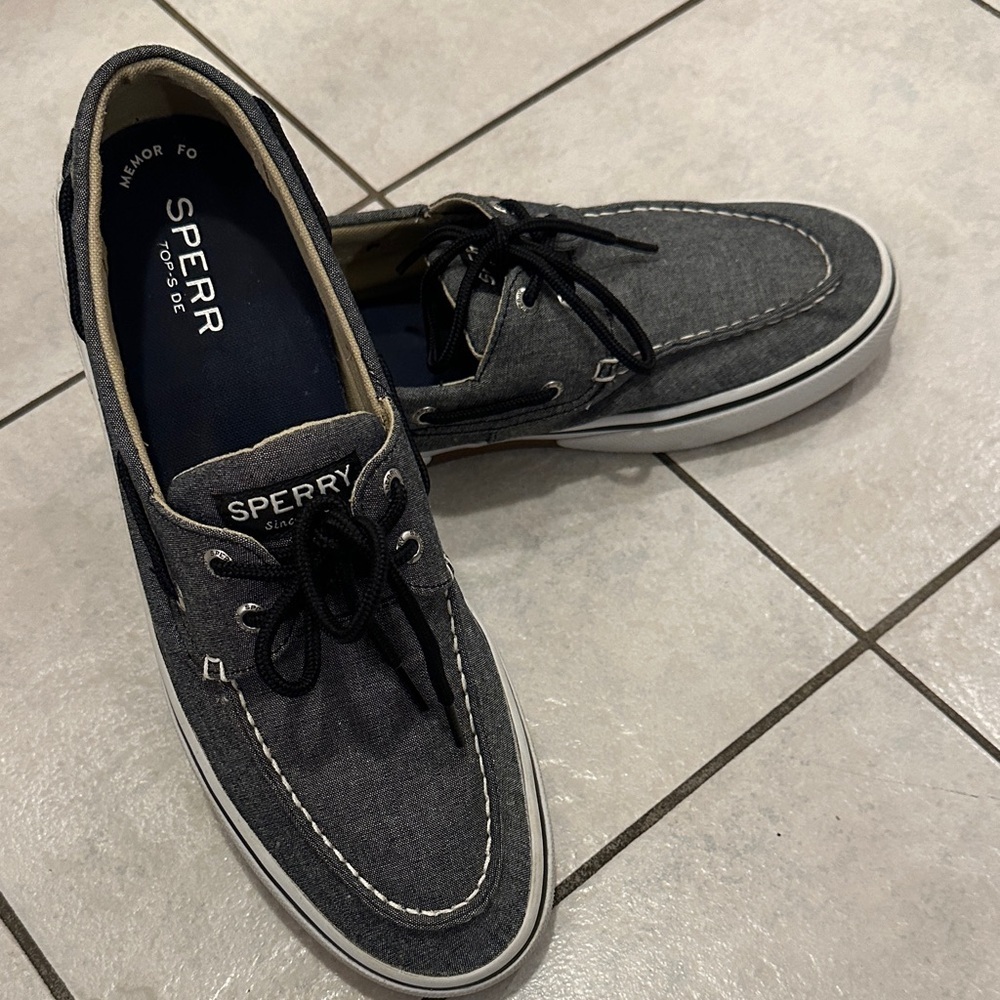 SPERRY TOP-SIDERS Retro 90’s Men's Light Denim Boat Shoes Sz 12